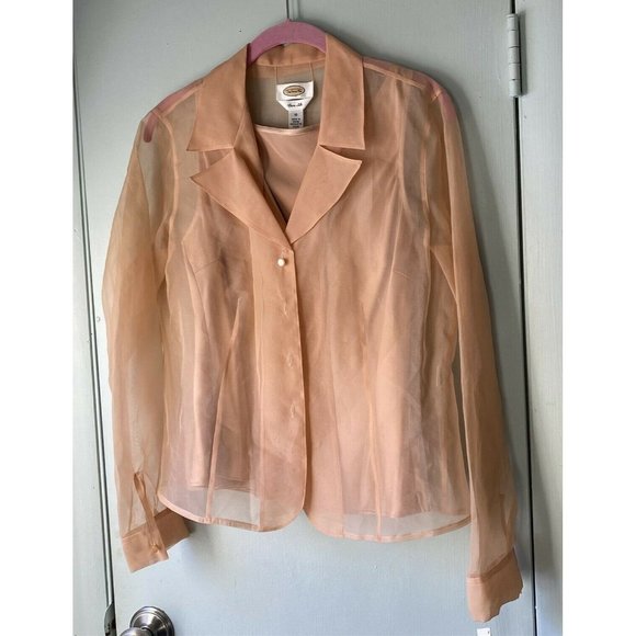 Talbot's Silk Blouse Set Sheer Blouse with Shell - Picture 1 of 9